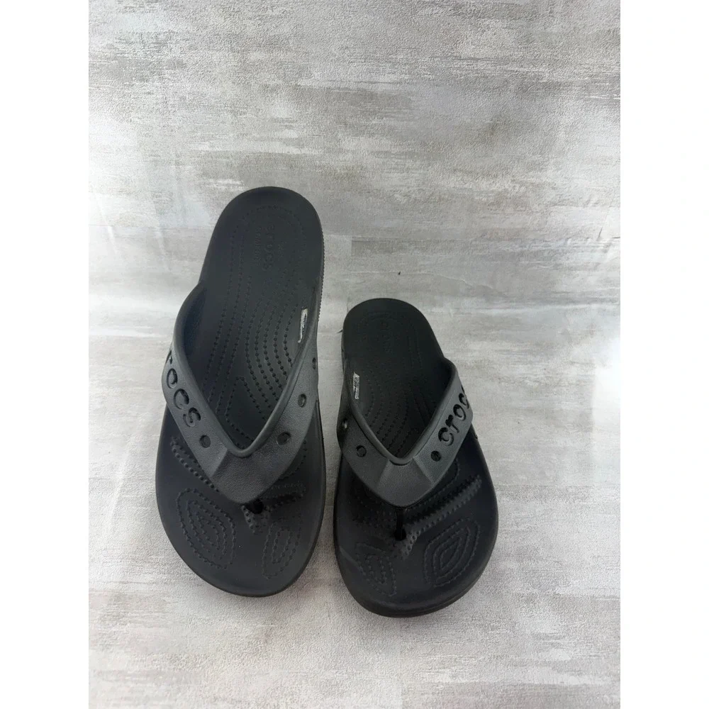 Crocs Athens Flip Flops Black Unisex Mens 6 Womens 8 Comfort Sandals 208192